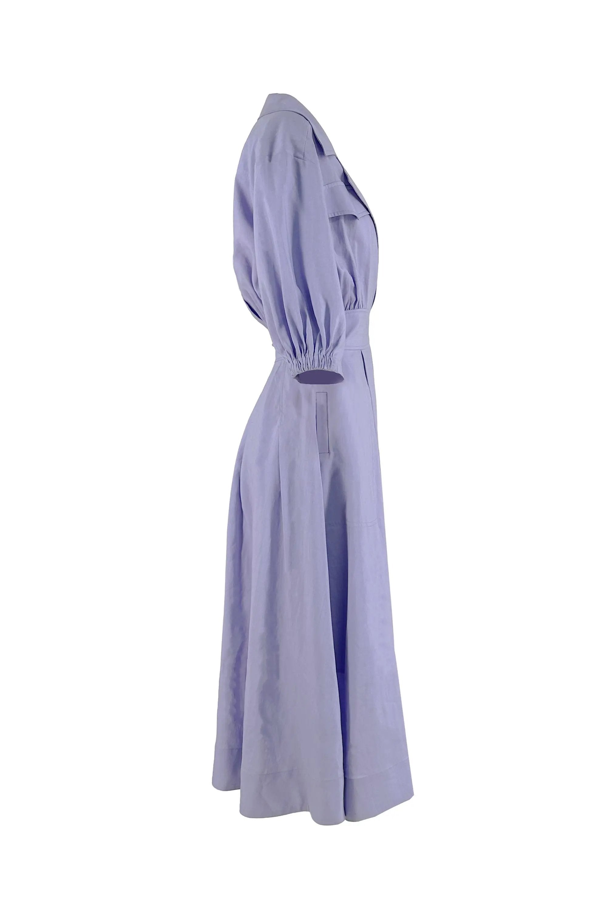 Women’s Spring High Elegant Intellectual V-neck Nipped Waists Dress ULA